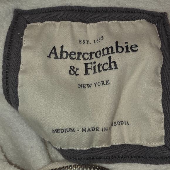 Vintage Y2K Abercrombie & Fitch Hoodie Zip Up White Womens Size M 1892 New York - Picture 8 of 9